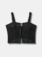 Retro Lace Bustier with Removable Straps