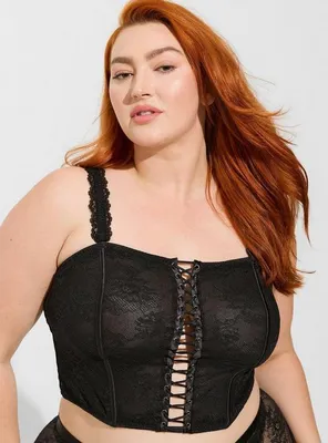Retro Lace Bustier with Removable Straps