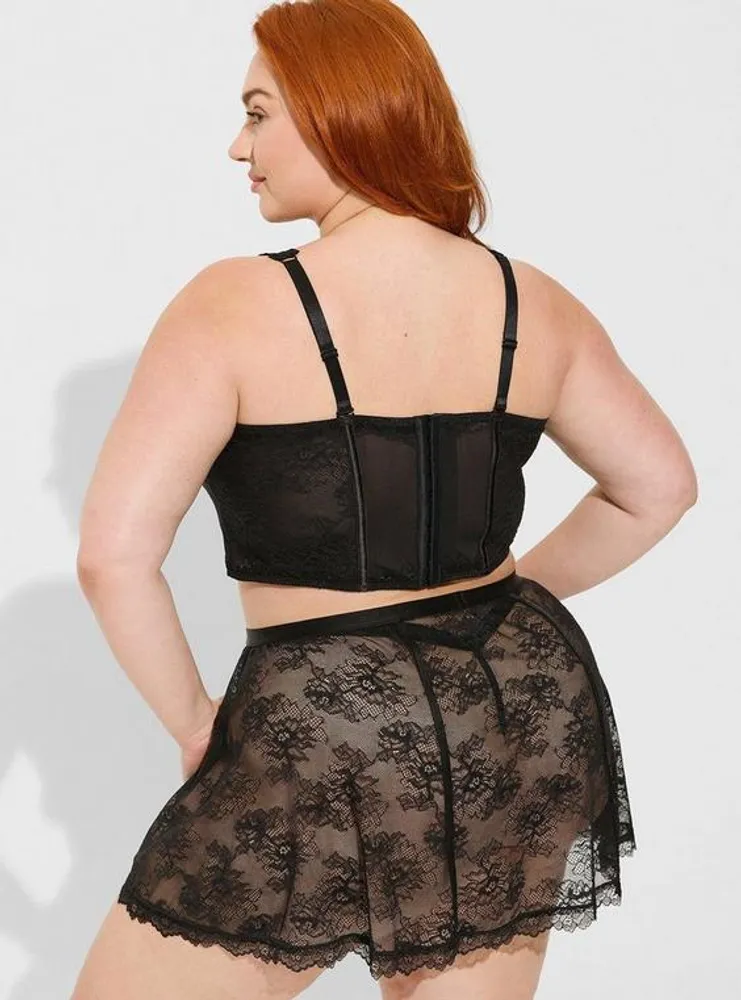 Plus Size - Lace Cheeky Panty With Open Gusset - Torrid