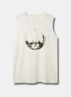 Peace Nature Relaxed Fit Cotton Jersey Crew Neck Tank