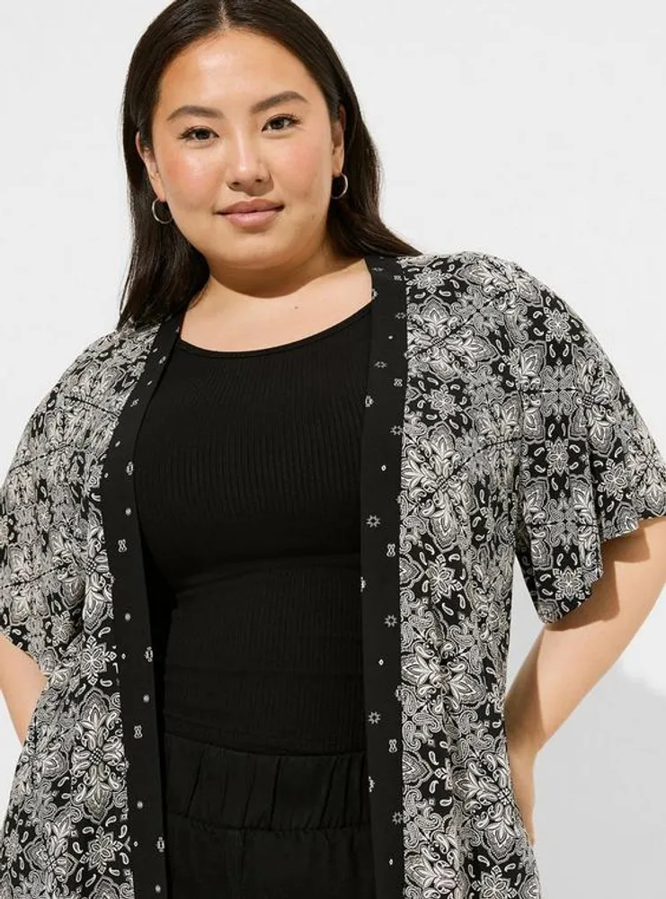 Challis Dolman Shirttail Kimono