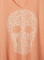 Skull Relaxed Fit Cotton Modal Slub V-Neck Dolman Tank