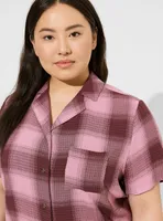 Gauze Button Through Short Sleeve Sleep Shirt