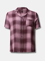Gauze Button Through Short Sleeve Sleep Shirt