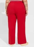 Retro Chic Pull-On Wide Leg Studio Refined Crepe High-Rise Nautical Pant