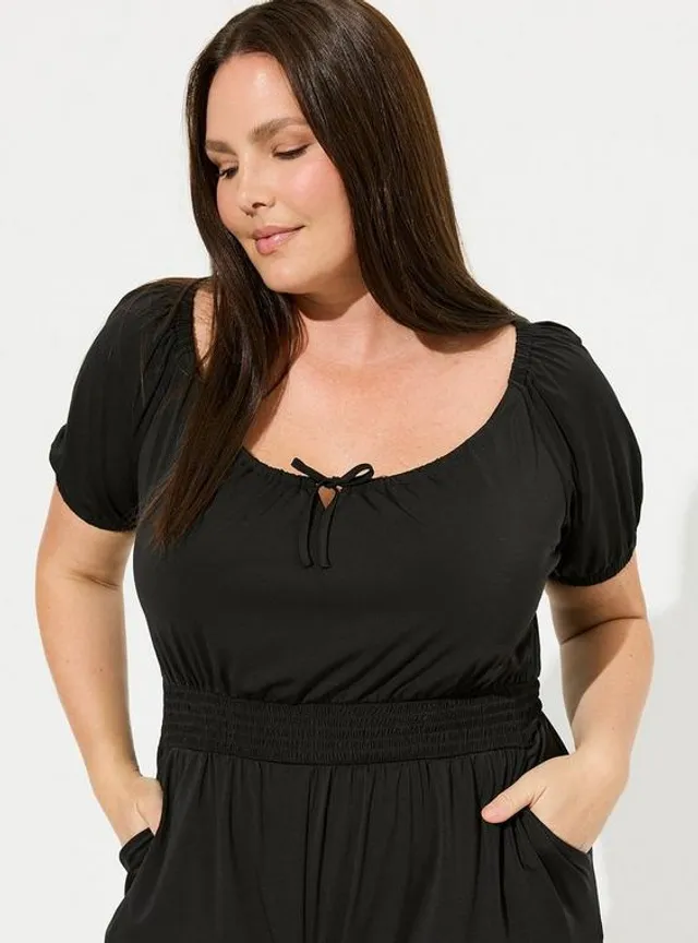 Plus Size - Studio Knit Surplice Tie Back Jumpsuit - Torrid