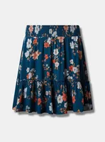 Mini Challis Smocked Waist Ruffle Edge Skirt