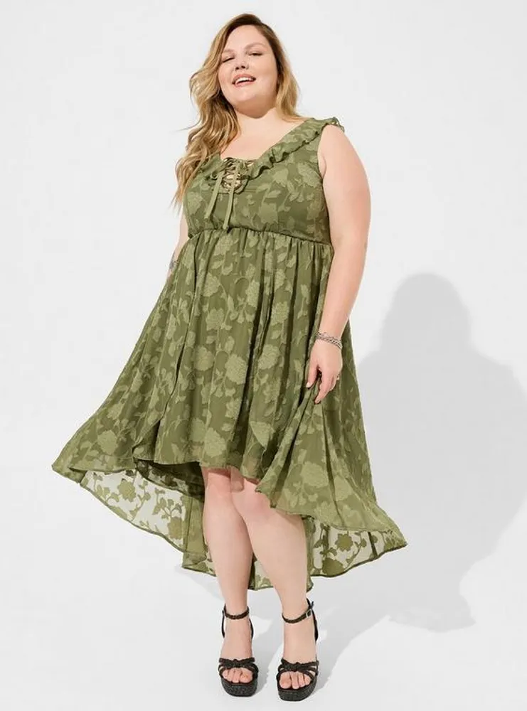 TORRID Maxi Georgette Surplice Hi-Low Dress