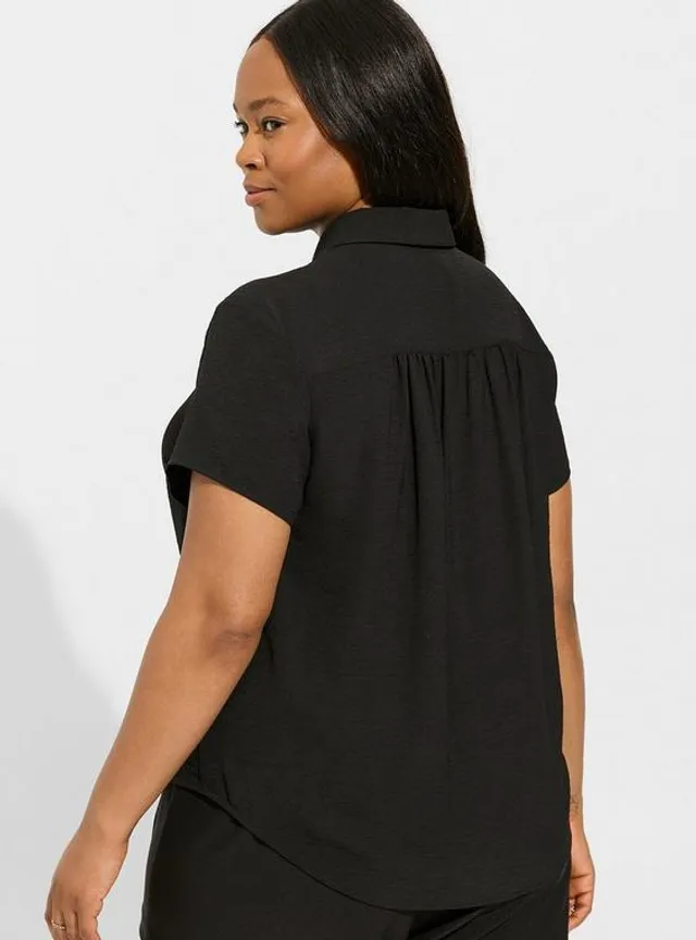 TORRID Seersucker Button Front Short Sleeve Shirt