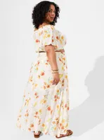 Maxi Washable Gauze Off Shoulder Split Skirt Set