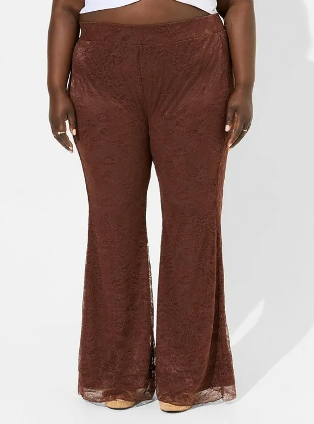 Willow & Root Mesh Flare Stretch Pant - Women's Pants in Brown