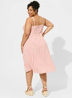 Midi Seersucker Button Front Dress