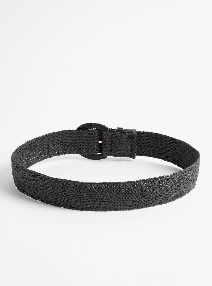 All Over Raffia Stretch Belt