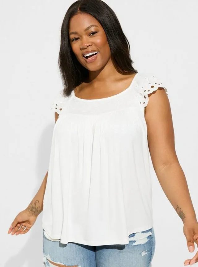 TORRID Knit Square Neck Eyelet Top