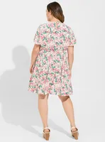 Mini Swiss Dot Tunic Center Pleat Dress