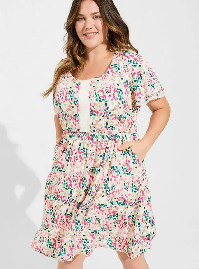 TORRID Mini Swiss Dot Tunic Center Pleat Dress