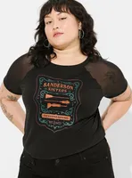 Disney Hocus Pocus Classic Fit Mesh Sleeve Raglan Top