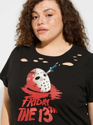 Warner Bros Friday The 13th Relaxed Fit Destructed Tee