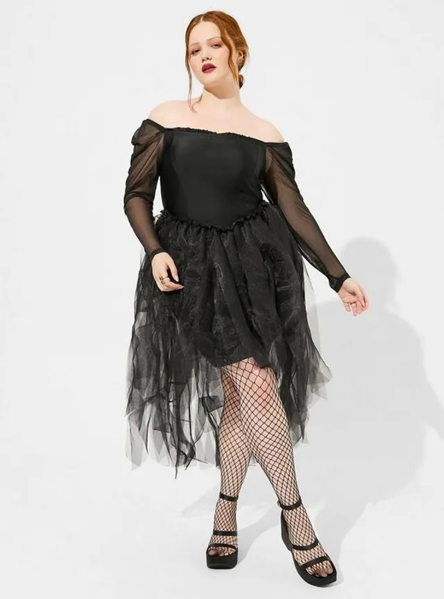 TORRID Hi-Low Off Shoulder Black Dress