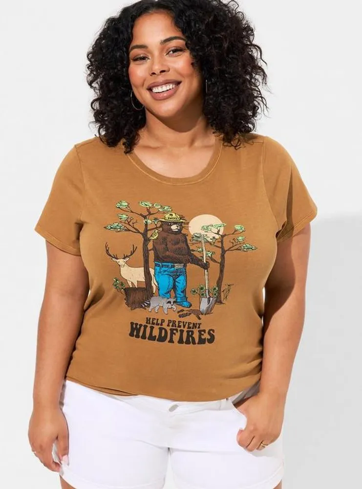 Smokey The Bear Classic Fit Cotton Crew Tee