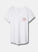 Hippy Face Girlfriend Classic Fit V-Neck Embroidered Tee