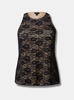 Stretch Lace High Neck Tank