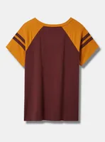 Harry Potter Gryffindor Classic Fit Cotton Varsity Boatneck Tee