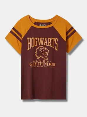 Harry Potter Gryffindor Classic Fit Cotton Varsity Boatneck Tee