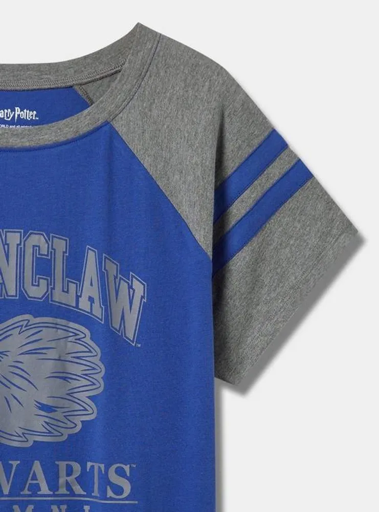 Harry Potter Ravenclaw Classic Fit Cotton Varsity Boatneck Tee