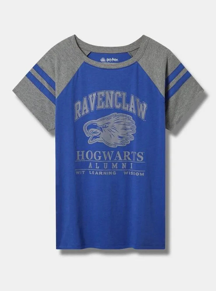 Harry Potter Ravenclaw Classic Fit Cotton Varsity Boatneck Tee