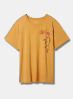 Midnight Floral Relaxed Fit Cotton Crew Neck Tee