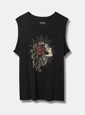 Muerte Classic Fit Super Soft Slub Crew Neck Tank