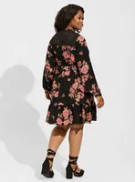 Mini Challis Shirt Dress