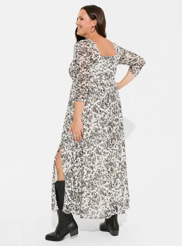 TORRID Maxi Mesh Ruched Dress