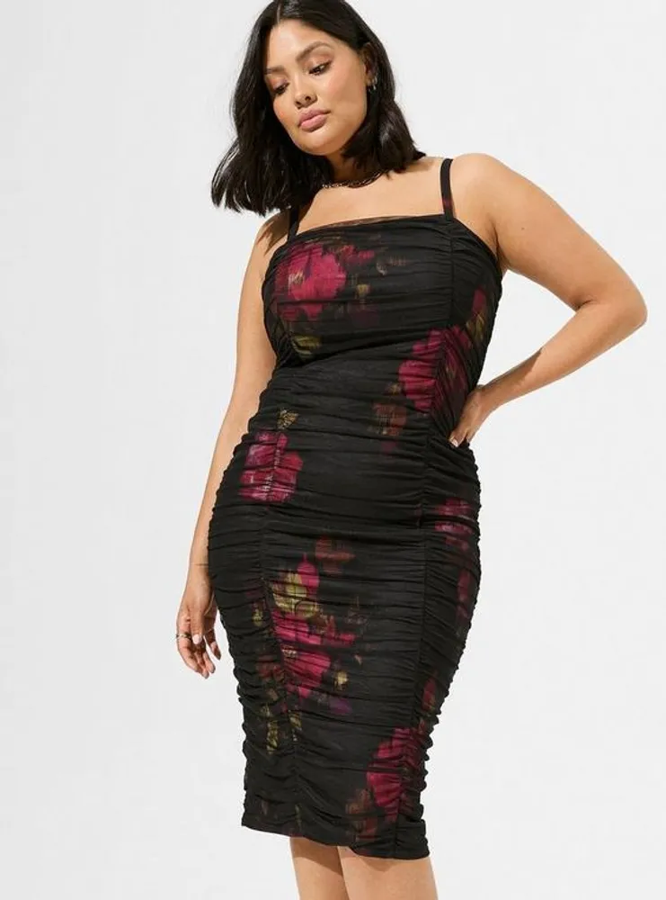 NWT Torrid 4 Black Midi Bodycon Dress; Plus Size Women's 4X, 26 26W Studio  Cupro