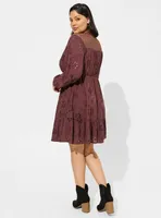 Mini Eyelet Challis Shirt Dress