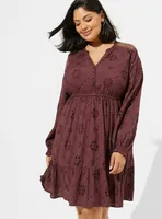 Mini Eyelet Challis Shirt Dress