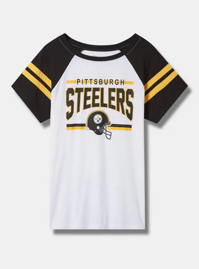 Plus Size - NFL Pittsburgh Steelers Black V-Neck Football Tee - Torrid