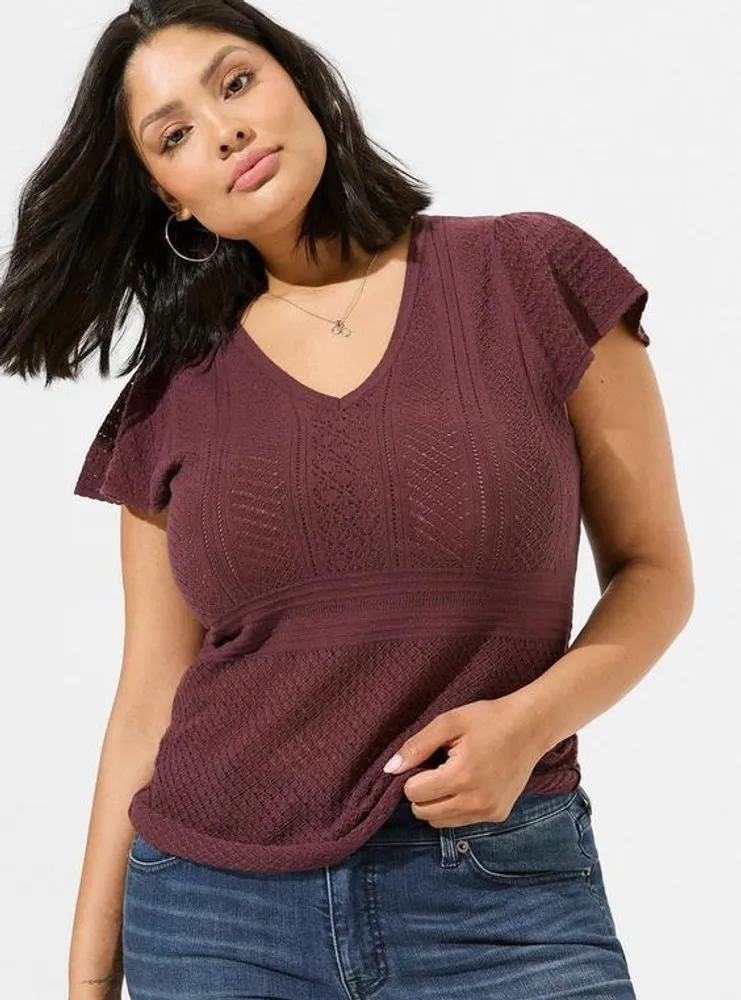 Everyday Soft Pullover Pointelle Sweater