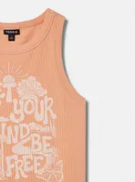 Be Free Fitted Cotton Modal Rib Crew Neck Tank