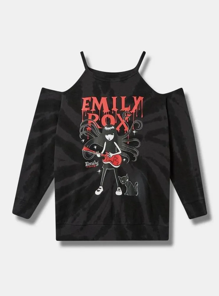 Emily The Strange French Terry Cold Shoulder Sweatshirt