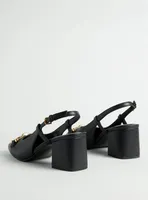 Slingback Block Heel with Hardware (WW)