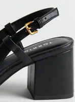 Slingback Block Heel with Hardware (WW)