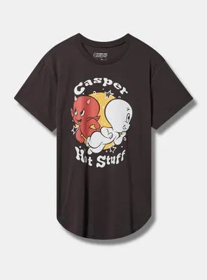 Casper And Hot Stuff Classic Fit Cotton Side Split Tee