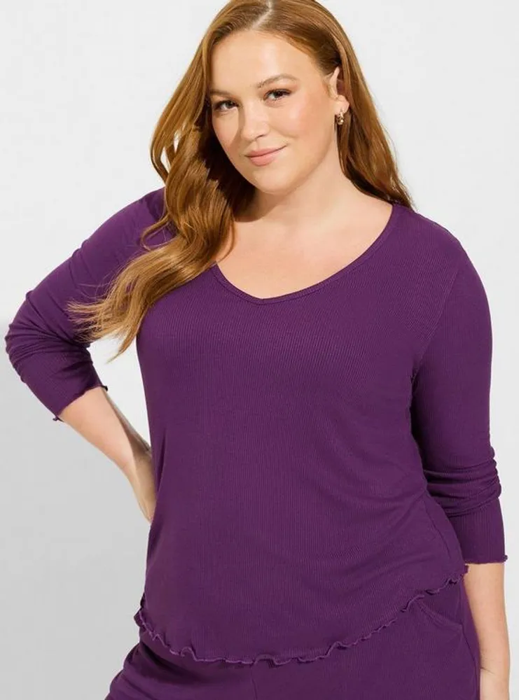 TORRID Fitted Super Soft Rib V-Neck Henley Cami