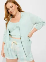 Light Weight Hacci Hooded Lounge Cardigan