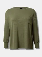 Unbrushed Hacci Drop Shoulder Pocket Sweatshirt