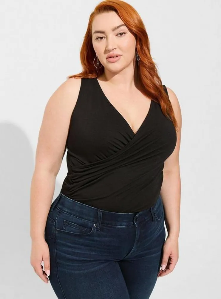 Plus Size - Studio Knit Surplice Tie Back Jumpsuit - Torrid