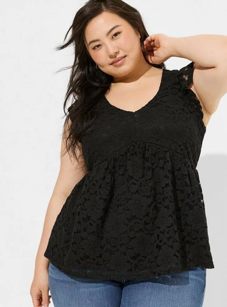 Plus Size - Stretch Lace And Mesh Crew Neck Long Sleeve Top - Torrid