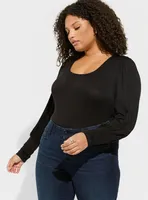 Super Soft Square Neck Long Puff Sleeve Tee